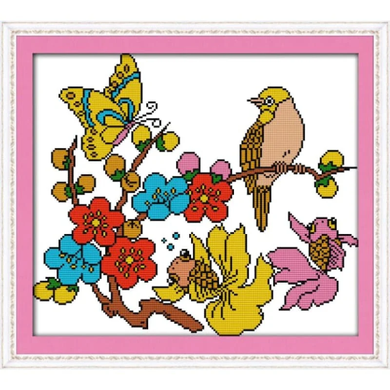 Flowers, birds insects and fishes