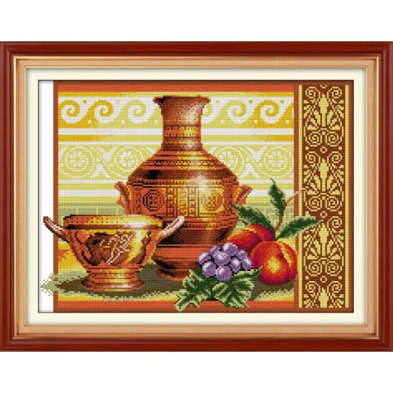 Pottery and fruit