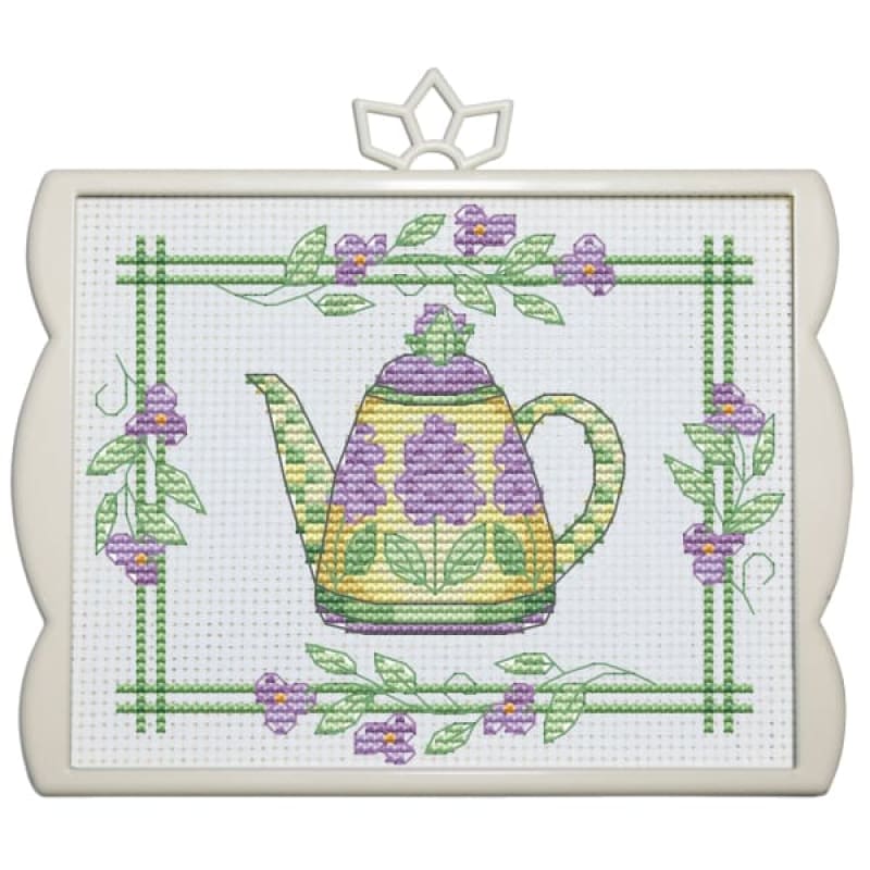 Purple flower teapot
