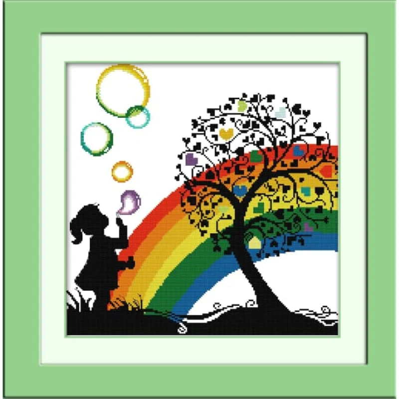 Rainbow bubble girl(2)